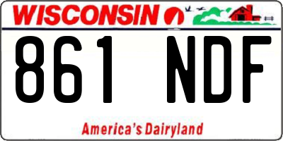 WI license plate 861NDF