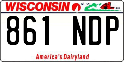 WI license plate 861NDP