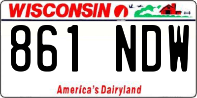 WI license plate 861NDW