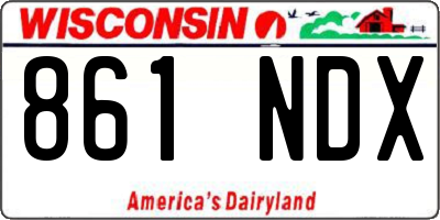 WI license plate 861NDX