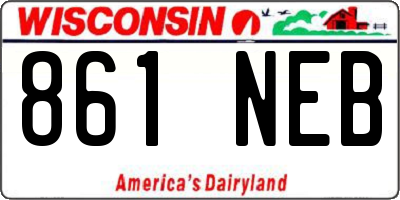 WI license plate 861NEB