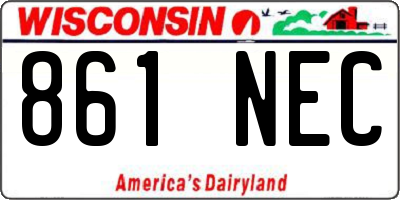 WI license plate 861NEC