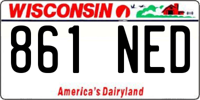 WI license plate 861NED
