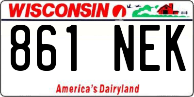 WI license plate 861NEK