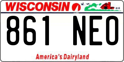 WI license plate 861NEO