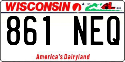 WI license plate 861NEQ