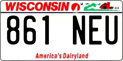 WI license plate 861NEU