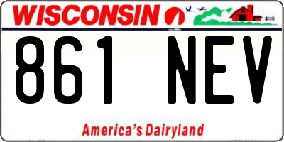 WI license plate 861NEV
