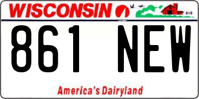 WI license plate 861NEW