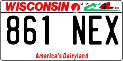WI license plate 861NEX