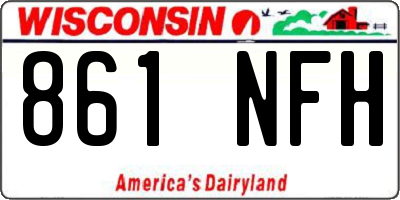 WI license plate 861NFH