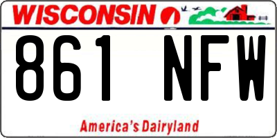 WI license plate 861NFW