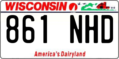 WI license plate 861NHD