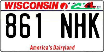 WI license plate 861NHK