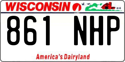 WI license plate 861NHP