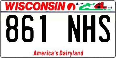 WI license plate 861NHS