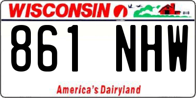 WI license plate 861NHW