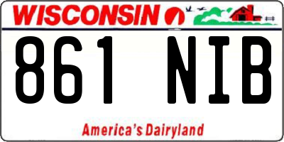 WI license plate 861NIB