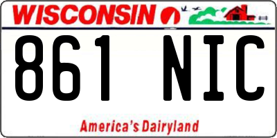 WI license plate 861NIC