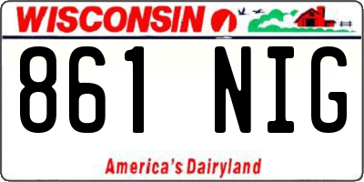 WI license plate 861NIG