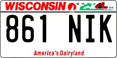 WI license plate 861NIK