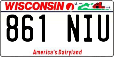 WI license plate 861NIU