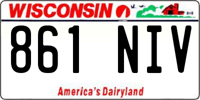 WI license plate 861NIV