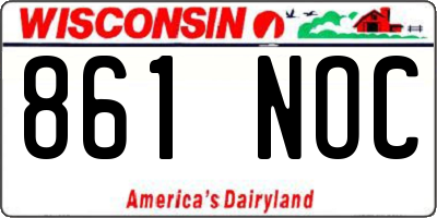 WI license plate 861NOC