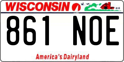 WI license plate 861NOE