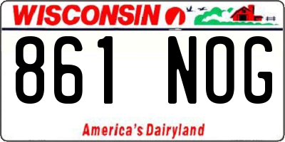 WI license plate 861NOG