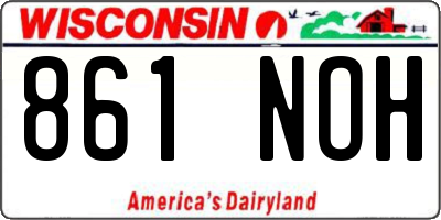 WI license plate 861NOH