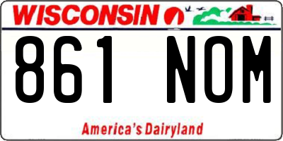 WI license plate 861NOM