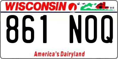 WI license plate 861NOQ