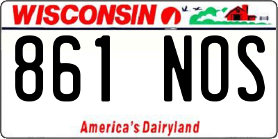 WI license plate 861NOS