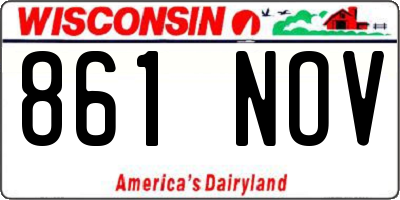 WI license plate 861NOV