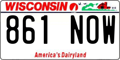WI license plate 861NOW