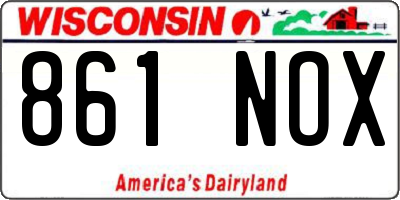 WI license plate 861NOX