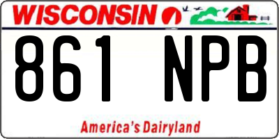WI license plate 861NPB
