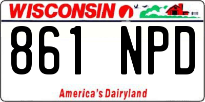 WI license plate 861NPD