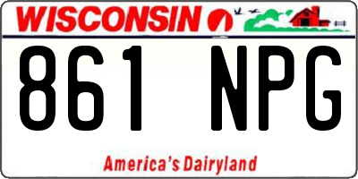 WI license plate 861NPG
