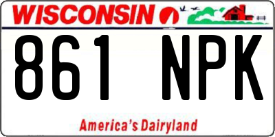 WI license plate 861NPK