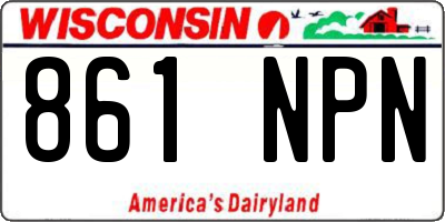 WI license plate 861NPN