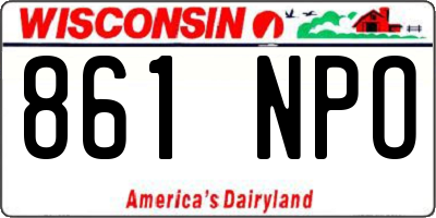 WI license plate 861NPO