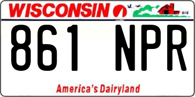 WI license plate 861NPR