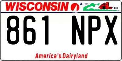 WI license plate 861NPX