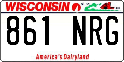 WI license plate 861NRG