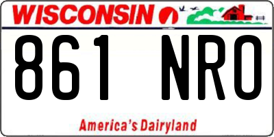 WI license plate 861NRO