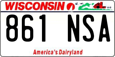 WI license plate 861NSA