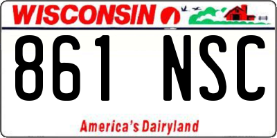 WI license plate 861NSC