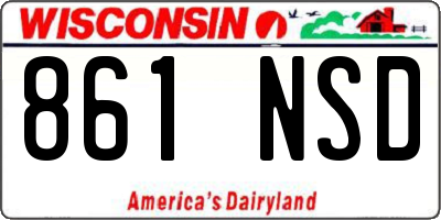WI license plate 861NSD